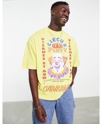 ASOS DESIGN oversized t-shirt with Ibiza Amnesia print in yellow