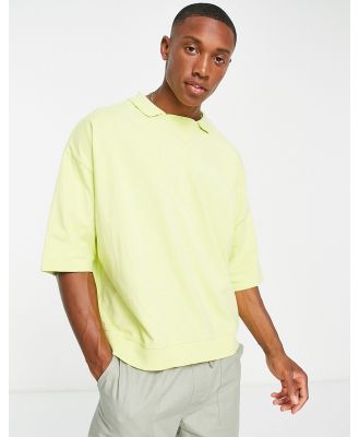 ASOS DESIGN oversized t-shirt with modesty triangle and rib hem in green