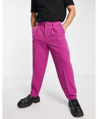 ASOS DESIGN oversized tapered smart pants in mid purple