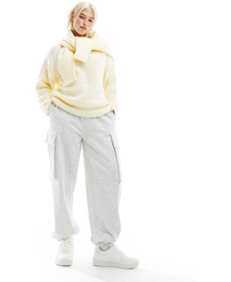 ASOS DESIGN oversized utility trackies in ice marl-Grey