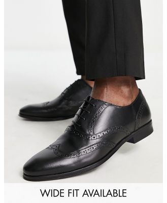 ASOS DESIGN oxford brogue shoes in black leather