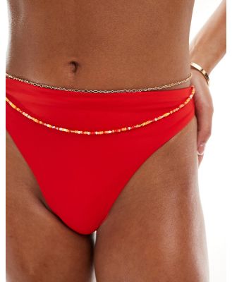 ASOS DESIGN pack of 2 waist beads and open link chain in orange design