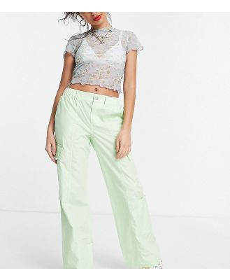 ASOS DESIGN Petite 00s low rise cargo pants in bright lime-Green