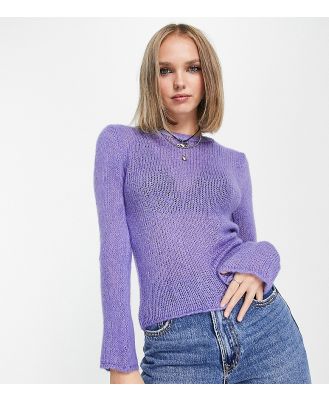 ASOS DESIGN Petite jumper in loose sheer knit yarn in lilac-Purple