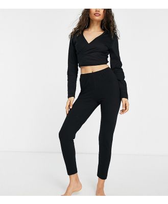 ASOS DESIGN Petite mix & match cotton pyjama leggings in black - BLACK