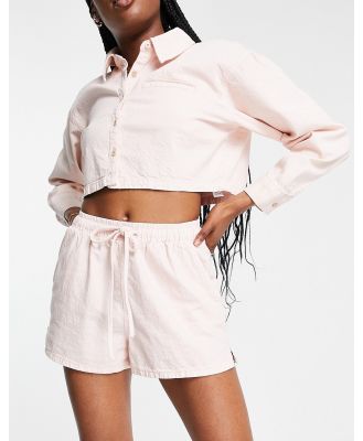 ASOS DESIGN pull on shorts in soft pink (part of a set)