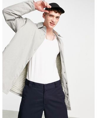 ASOS DESIGN quilted lined overshirt in grey