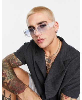 ASOS DESIGN rectangle sunglasses with gradient lens in clear
