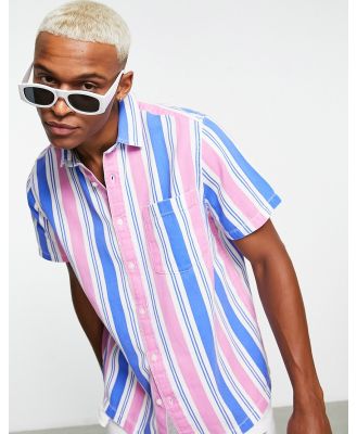 ASOS DESIGN relaxed shirt in vintage style stripe-Pink
