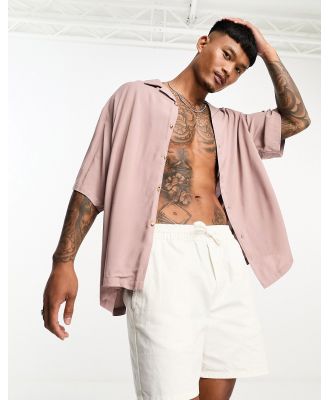 ASOS DESIGN relaxed viscose shirt in dusty pink