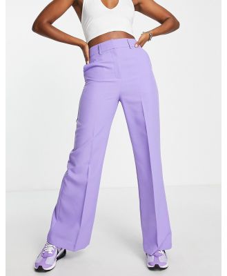 ASOS DESIGN relaxed wide leg flare pants in lilac-Purple
