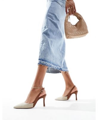 ASOS DESIGN Samber 2 slingback stiletto heels in natural-Neutral