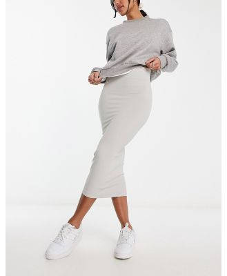 ASOS DESIGN seamless tubular midi skirt in slate grey-Multi