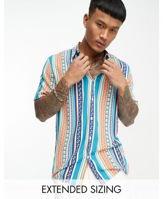 ASOS DESIGN shirt in pattern stripe print-Multi