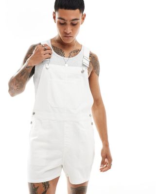 ASOS DESIGN shorter length dungarees in white