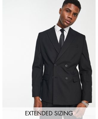 ASOS DESIGN skinny double breasted suit jacket in black