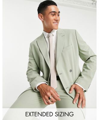 ASOS DESIGN skinny double-breasted suit jacket in sage green