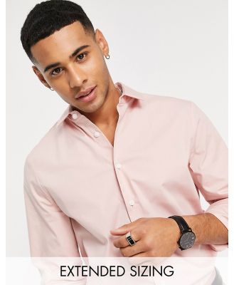 ASOS DESIGN skinny fit shirt in light pink