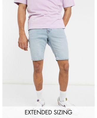 ASOS DESIGN skinny regular length denim shorts in vintage light blue tint