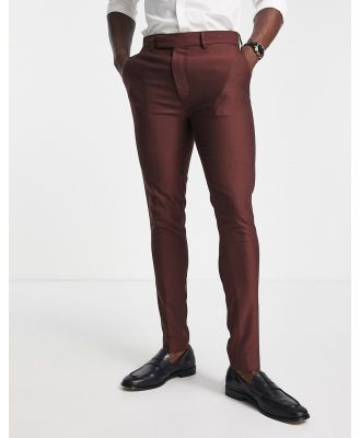 ASOS DESIGN skinny smart oxford suit pants in burnt red