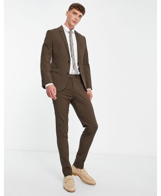 ASOS DESIGN skinny suit pants in chocolate brown