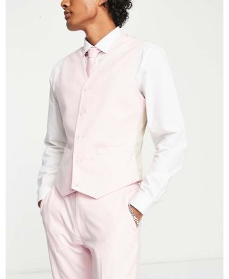 ASOS DESIGN skinny suit waistcoat in pastel pink