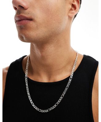 ASOS DESIGN slim figaro chain necklace in silver tone