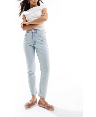 ASOS DESIGN slim fit comfort mom jeans in light blue