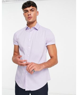 ASOS DESIGN slim fit work shirt in lilac-Purple