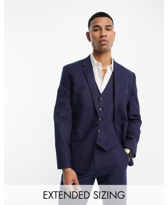 ASOS DESIGN slim linen mix suit jacket in navy