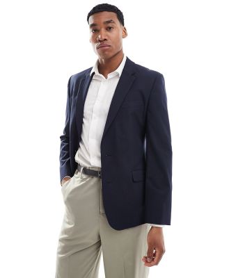 ASOS DESIGN slim suit jacket in navy