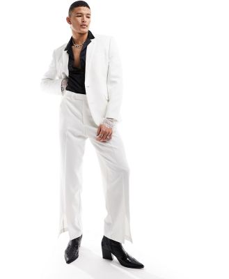 ASOS DESIGN slim suit pants in white