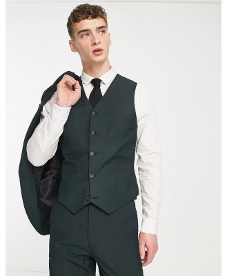 ASOS DESIGN slim suit waistcoat in forest green