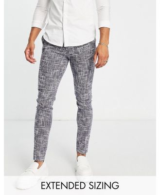 ASOS DESIGN smart skinny pants with cotton mix micro texture in navy