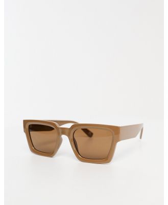 ASOS DESIGN square sunglasses with bevel frame in brown