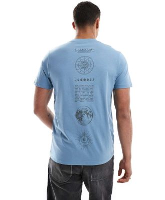 ASOS DESIGN standard fit t-shirt in dusky blue with back print