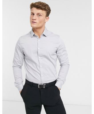ASOS DESIGN stretch slim fit work shirt in grey