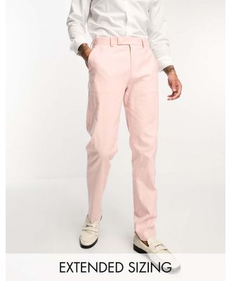 ASOS DESIGN super skinny linen mix suit pants in pastel pink