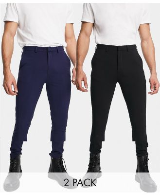 ASOS DESIGN super skinny smart pants multipack in black & navy