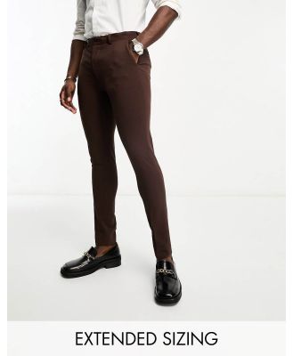 ASOS DESIGN super skinny suit pants in chocolate-Brown