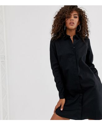 ASOS DESIGN Tall cotton mini shirt dress in black