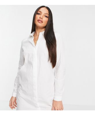 ASOS DESIGN Tall cotton mini shirt dress in white