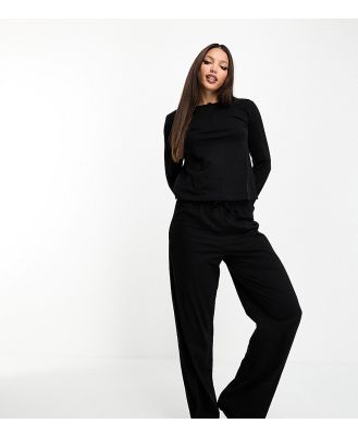 ASOS DESIGN Tall mix & match cotton pyjama pants in black