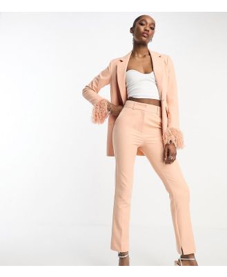 ASOS DESIGN Tall tuxedo slim cigarette suit pants in apricot-No colour