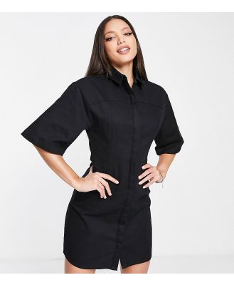 ASOS DESIGN Tall twill mini shirt dress in black