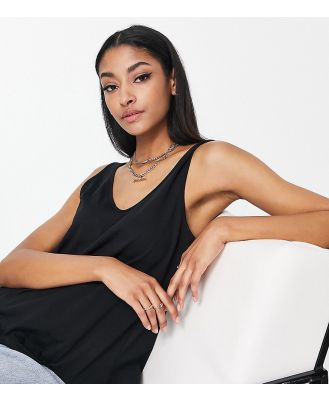 ASOS DESIGN Tall ultimate singlet with scoop neck in cotton in black - BLACK