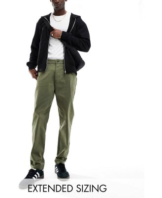 ASOS DESIGN tapered chinos in khaki-Green