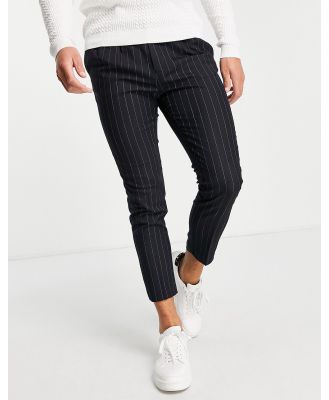 ASOS DESIGN tapered smart pants in navy stripe