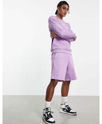 ASOS DESIGN tracksuit with sweatshirt and oversized shorts in purple