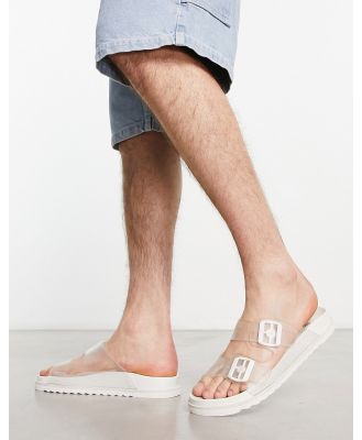 ASOS DESIGN two strap sandals in clear translucent-White